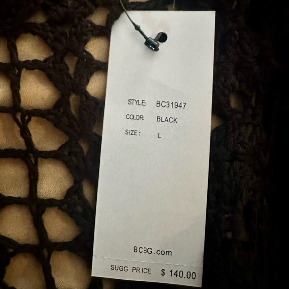 BCBGMaxAzria Black Crochet Cardigan - Picture 10 of 10